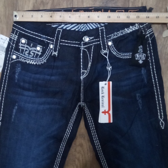 Rock Revival Women's 26 Serena Easy Boot Bejeweled Embroidered Distressed NWT - Picture 12 of 15